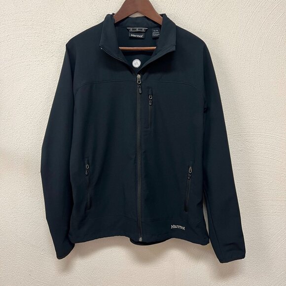 Marmot Black M3 Samuel Adams Softshell Full Zip Windproof Jacket Men's Size XL - Picture 1 of 12
